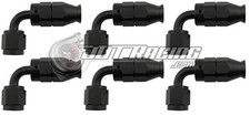 AN3 3AN 90° Degree PTFE Teflon Swivel Hose End Black AN Fitting E85 Flex (Qty 6) picture
