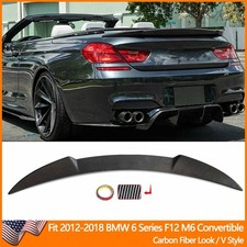 For 2012-2018 BMW F12 650i M6 Convertible V Style Rear Trunk Spoiler Carbon Look picture