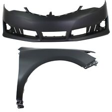 Front Bumper Cover and Right Fender Kit For 2012-2014 Toyota Camry Primed 2pc picture