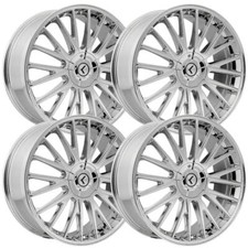 (Set-4) Kraze Double Down 17x8 5x108/5x114.3 38mm Chrome Wheels Rims 17 Inch picture