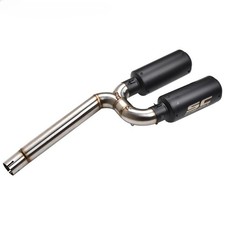 51MM Tips For Yamaha FZ6 FZ6N FZ6S 2004-2011 Black Exhaust Muffler Mid Link Pipe picture