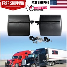 Durable 24x24 Black Poly Quarter Fenders Set for Freightliner Kenworth Trucks picture