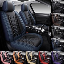 Full Set Leather Seat Covers Front Rear 5-Seat Protector Pad For Dodge Universal picture