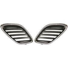 Grille For 2003-2007 Saab 9-3 Set of 2 Left & Right Chrome Shell w/ Black Insert picture