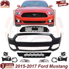 Front Bumper Cover Primed & Grille Assembly Kit For 2015-2017 Ford Mustang picture