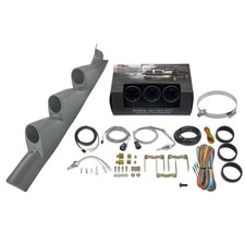 GlowShift T7 Boost EGT Trans Temp Gauges + Gray Pod for 11-16 Ford Super Duty picture