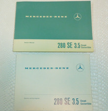 1969-1971 MERCEDES  280 SE 3.5 COUPE AND CONVERTIBLE OWNERS MANUAL NOS MINT picture