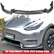 For Tesla Model Y 2020-2024 Carbon Style ABS Front Bumper Lip Spoiler Splitter picture