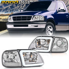 Fit For 97-03 Ford F150/99-02 Expedition Chrome LED DRL Headlights&Corner Lights picture