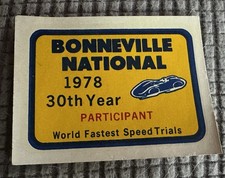 Rare 1978 Bonneville National Speed Trials Participant Decal Streamliner SCTA picture