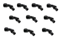 10PC 12AN AN-12 45°Deg Swivel Fuel Oil Gas Line Push-on Hose End Fitting Black picture
