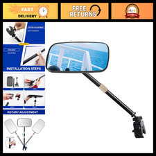 Telescoping 360° Wide Angle Rear View Mirror for Pontoon Boat - Adjustable Pole picture