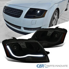 For 99-06 Audi TT LED DRL Black Projector Headlights Smoke Head Lamps Left+Right picture