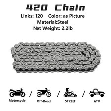 420 Pitch Non O-Ring Chain for Suzuki Dirt Bike RM65 03-05  RM50 78-82 RM60 TM75 picture