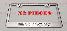 2x 3D Buick Stainless Steel Metal Chrome Mirror License Plate Frame Holder picture