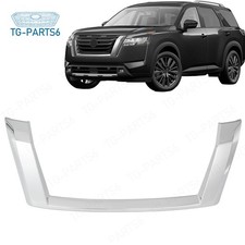 Fit 2022-2024 Nissan Pathfinder Front Bumper Upper Grille Chrome Molding Trim picture
