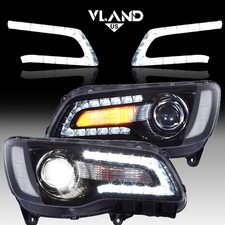 VLAND Pair Projector Headlights For 2011-2023 Chrysler 300 LED DRL Front Lamps picture
