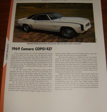 1969 Chevy Camaro COPO/427 Specs Info Photo 69 68 67 Yenko picture