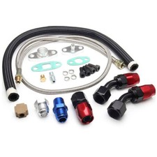 Oil Feed Line+10AN Oil Drain Return Fitting Kit For Turbo T3 T4 T6 GT45 T04E T66 picture
