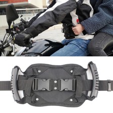 Motorcycle Rear Back Seat Safety Belt Handle Passenger Grip Waist Strap Black picture