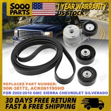 4x Serpentine Belt Drive Component Kit For Chevy Silverado 3500 GMC Sierra 3500 picture
