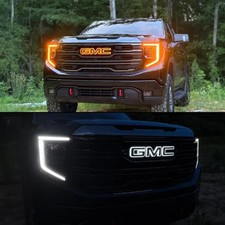 2019-2026 GMC Sierra 1500 Illuminated Grille Emblem Amber & White LED Color picture