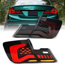 Smoked Full LED Tail Lights For Honda Civic 2013-2015 Rear Brake Lamp Left+Right picture
