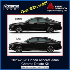 Gloss Black Premium Chrome Delete Vinyl Overlay – 2023–2026 Honda Accord picture