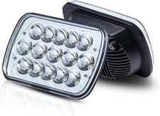 2 PCS 5x7 H6054 DOT Approved Hi/Low Sealed Beam Rectangular Chrome Headlight picture