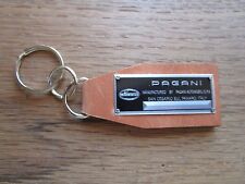 Pagani Data Plate Vintage Look Leather Keychain Zonda R Huayra Cinque Uno picture