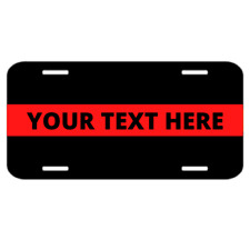 Custom Reflective Firefighter Thin Red Line License Plate  picture