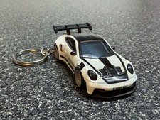 Fits Porsche 992 911 GT3RS Keychain White Hot Wheels Matchbox 2022 picture