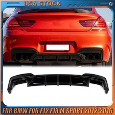For 12-18 BMW F06 F12 F13 M6 640i 650i M Sport Gloss Black Rear Bumper Diffuser picture
