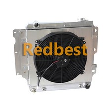 Alum 4Rows Radiator+Shroud 16''Fan For 1987-2006 Jeep Wrangler TJ YJ GM Chevy V8 picture