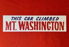THIS CAR CLIMBED MT. WASHINGTON BUMPER STICKER NEW HAMPSHIRE MOUNT NH NEW UNUSED picture