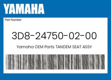 Yamaha Genuine Tandem Seat Assy - 3D8-24750-02-00 picture