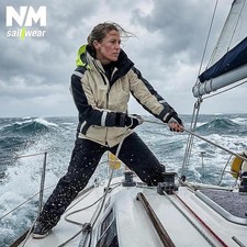 NAVIS MARINE Women’s Offshore Sailing Suit, Waterproof 3L, Beige/Carbon, Medium picture