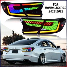 Fits 2018-2022 Honda Accord Sedan RGB LED Tail Lights Assembly w/ Animation picture