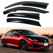 For 16-21 Honda Civic Sedan Wavy Mugen Smoke Tinted Window Visor Rain Guard Vent picture