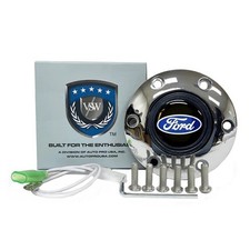 VSW 6-Bolt Chrome Horn Button w/ Ford Blue Oval Logo picture