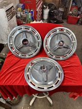1965 1966 CHEVROLET IMPALA SS  3 HUBCAPS WHEEL COVERS 14” SPINNER  CHEVY GM OEM picture