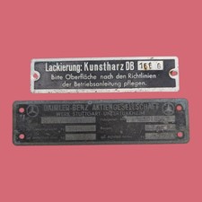 1955 MERCEDES BENZ 190SL #121042 TAG PLATE INFORMATION Paint Code Plate RARE picture