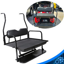 Black Folding Rear Flip Back Seat Kit For 2000-2013 Club Car Golf Cart DS picture