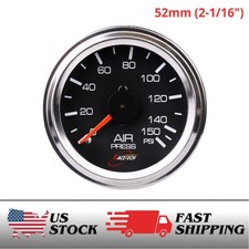 RACETECH 52MM 150 PSI Single Mechanical Air Suspension Pressure Gauge Black picture