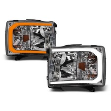 Topline For 07-14 Silverado Switchback Sequential LED Strip Headlights - Chrome picture