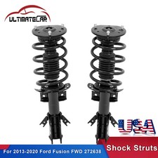 Pair Complete Front Shocks Struts w/ Coil Springs For 2013-2020 Ford Fusion FWD picture