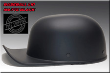 BASEBALL STYLE HELMET FLAT  BLACK   LOW PROFILE BIKER MOTORCYCLE NOVELTY LID picture