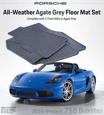 2016-2025 Porsche 718 Boxster All Weather Rubber Floor Mats in Agate Grey Color picture