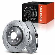 Front Drilled & Slotted Brake Rotors for Volkswagen Jetta 1999-2009 Golf Jetta picture