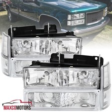Headlights+Bumper+Corner Lamp Fits 94-98 GMC C/K 1500 2500 Sierra Yukon Suburban picture